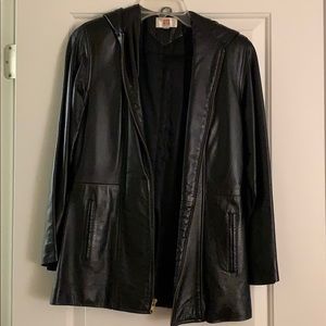 Red Kid 100% Genuine Leather Black Jacket